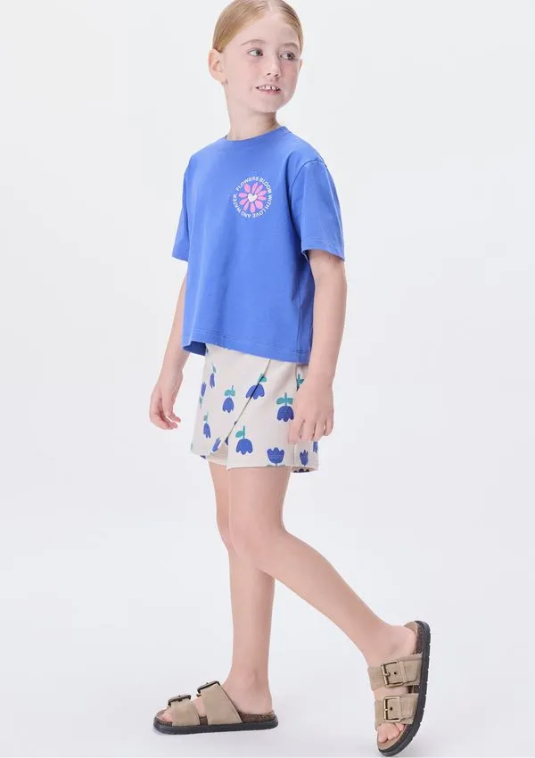 Conjunto Curto Infantil Menina - Azul 005