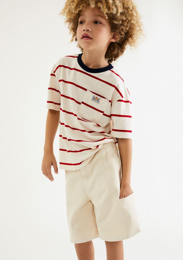 Bermuda Infantil Menino Reta Em Sarja - Creme 008