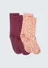 kit Com 2 Meias Infantil Menina Cano Alto - Roxo M