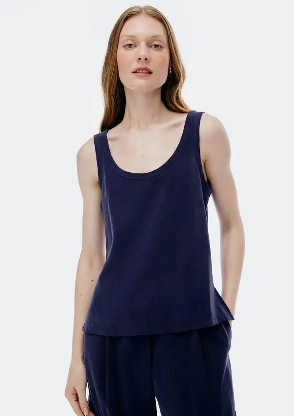 Regata Feminina Em Peach Touch - Azul M