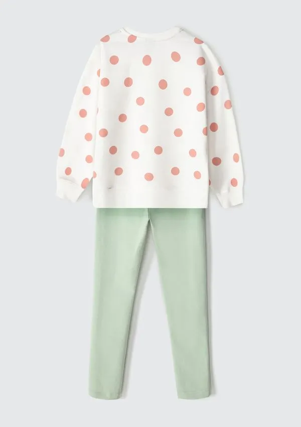 Conjunto Longo Infantil Menina Estampado - Off white 012