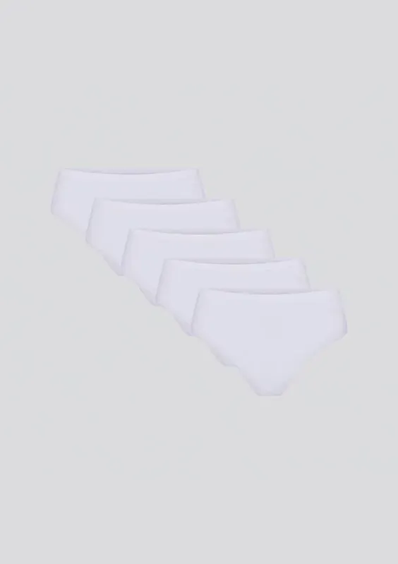 Kit 5 Calcinhas Básicas Caleçon Em Algodão - Branco P