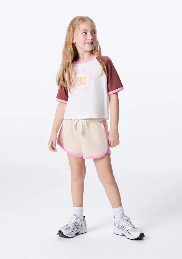 Shorts Infantil Menina Runner - Nude 005