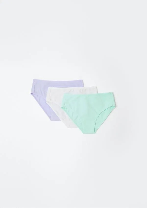 Kit Com 3 Calcinhas Infantil Em Ribana - Multicolorido 016