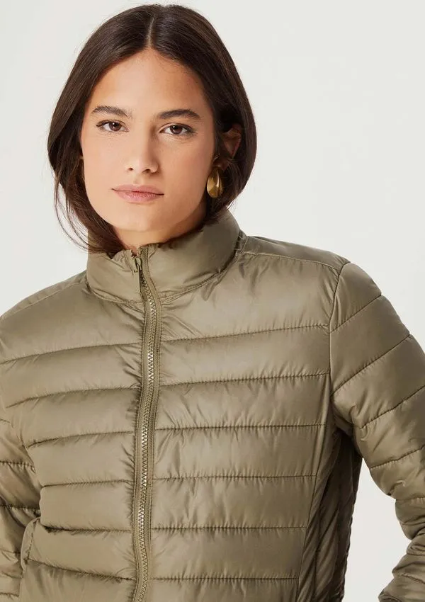 Jaqueta Básica Feminina Puffer Com Forro - Verde XXG