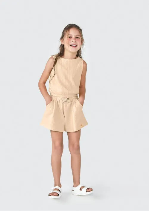 Conjunto Curto Infantil Menina - Amarelo 006