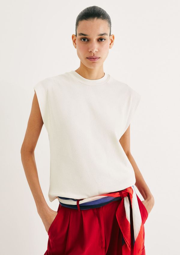 Regata Muscle Feminina Em Ribana - Creme G