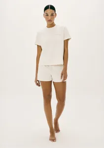 Pijama Curto Feminino Com Linho - Creme XP