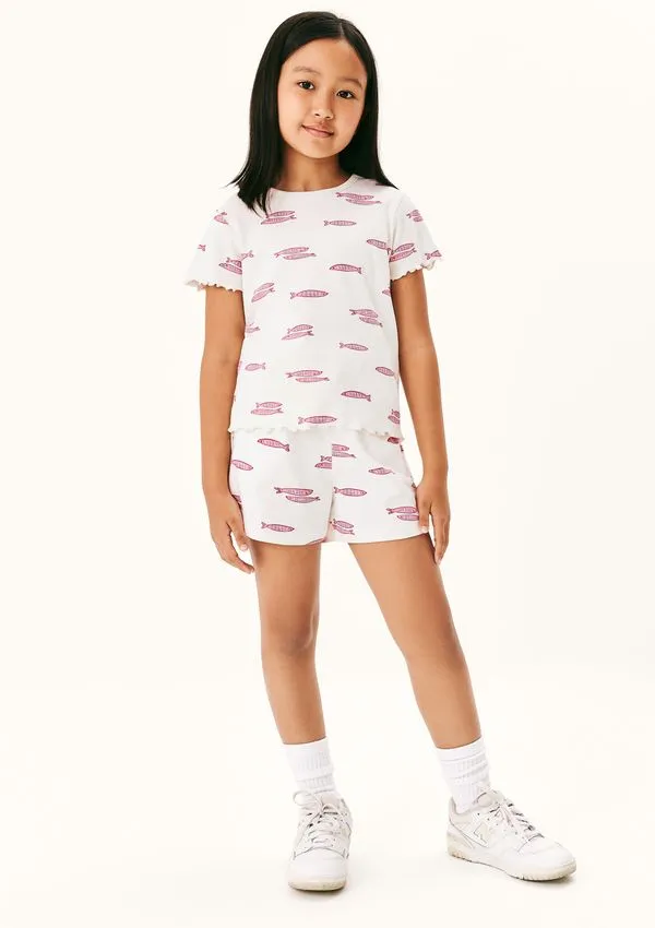 Shorts Básico Infantil Menina Clochard Estampado - Creme 008