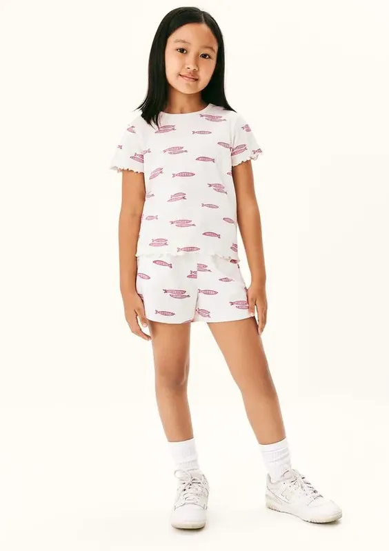 Shorts Básico Infantil Menina Clochard Estampado - Creme 008