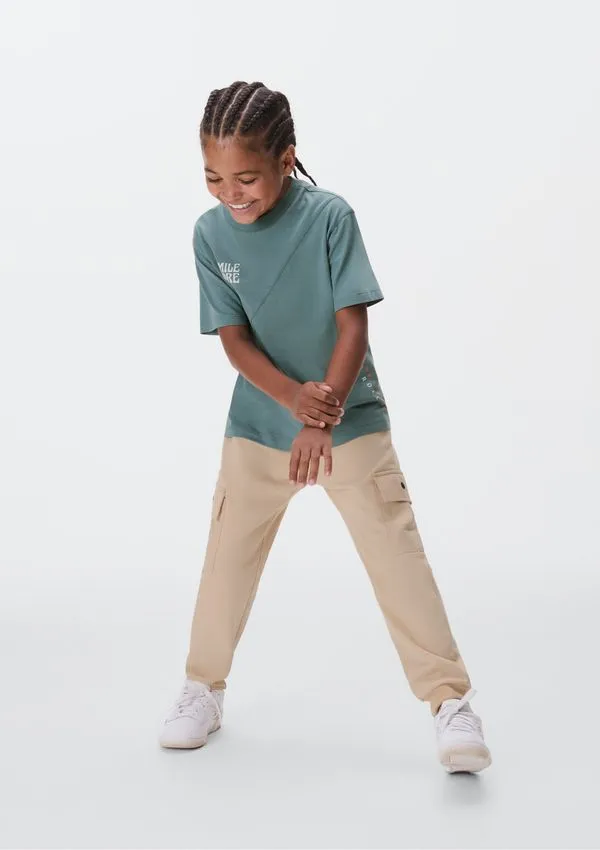 Calça Jogger Infantil Menino Com Bolsos - Bege 006