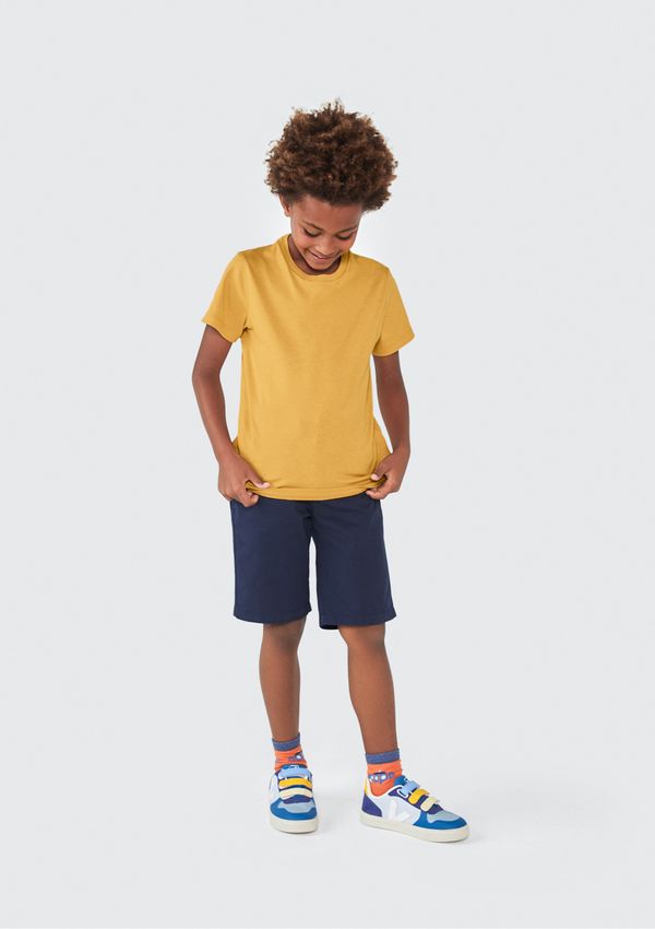 Camiseta Básica Infantil Menino Manga Curta Slim - Amarelo 016
