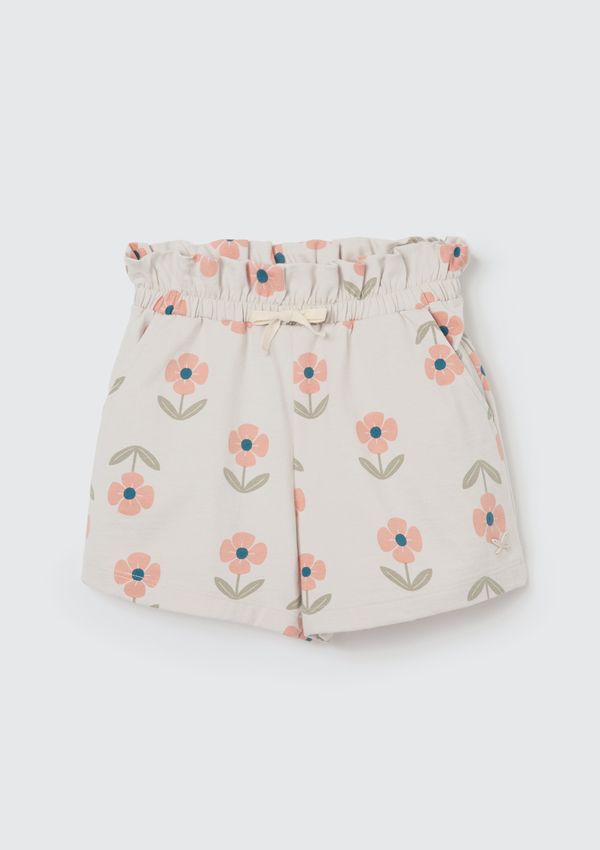 Shorts Básico Infantil Menina Clochard Estampado - Off white 008