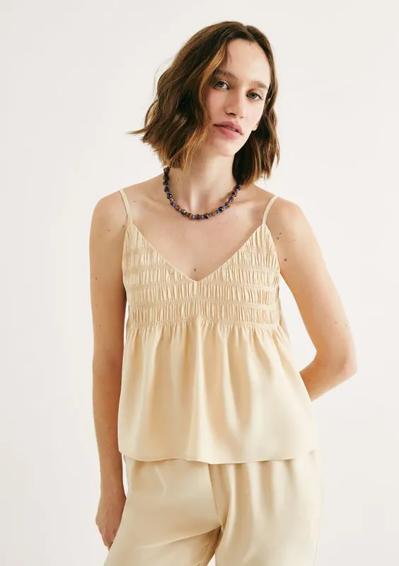 Regata Feminina Evasê Em Peach Touch - Amarelo P