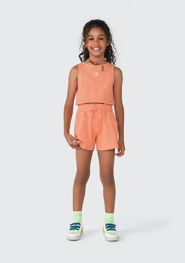 Conjunto Curto Infantil Menina - Laranja 012