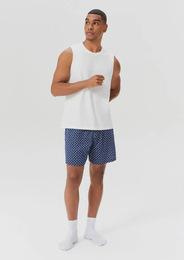 Pijama Curto Masculino Com Regata - Off white XXG