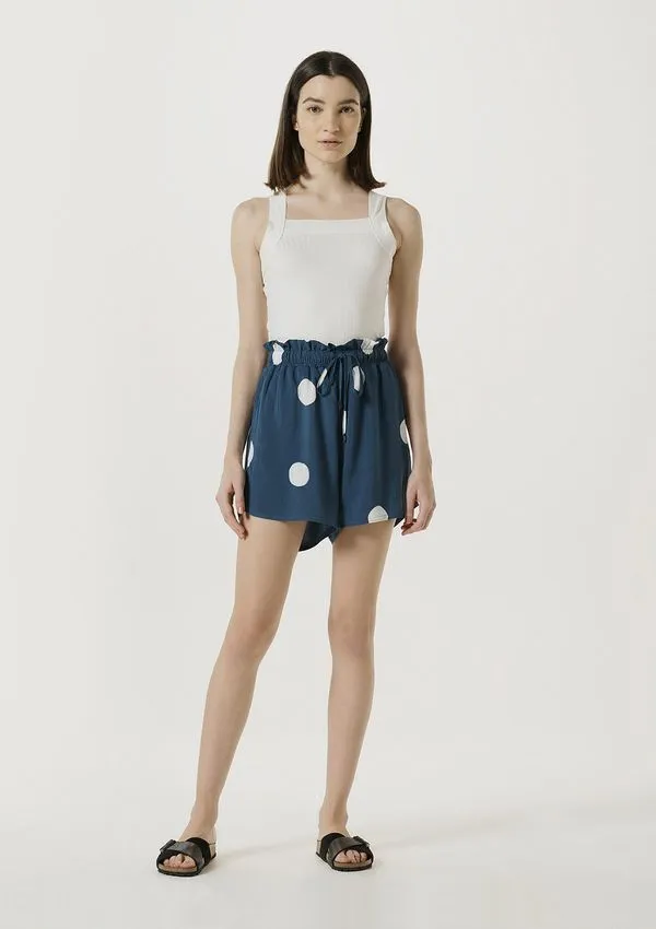 Shorts Feminino Pijama Em Tecido De Viscose - Azul G
