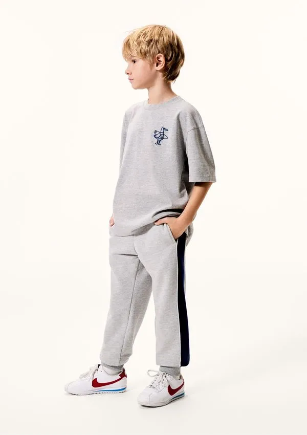Calça Infantil Menino Moletom Jogger - Cinza 004