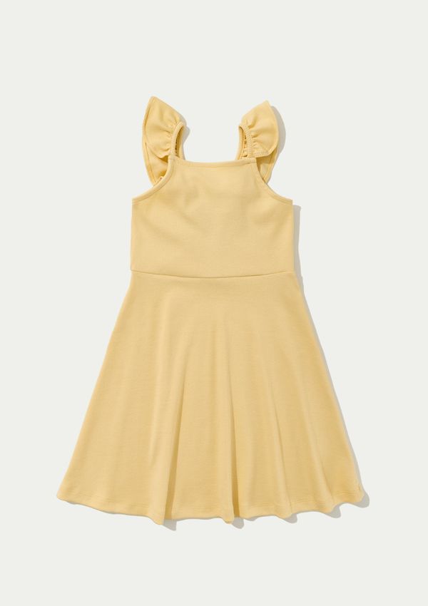 Vestido Infantil Babados Em Ribana - Amarelo 004