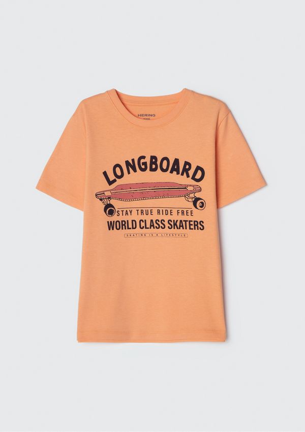 Camiseta Infantil Menino Manga Curta Com Estampa - Laranja 008