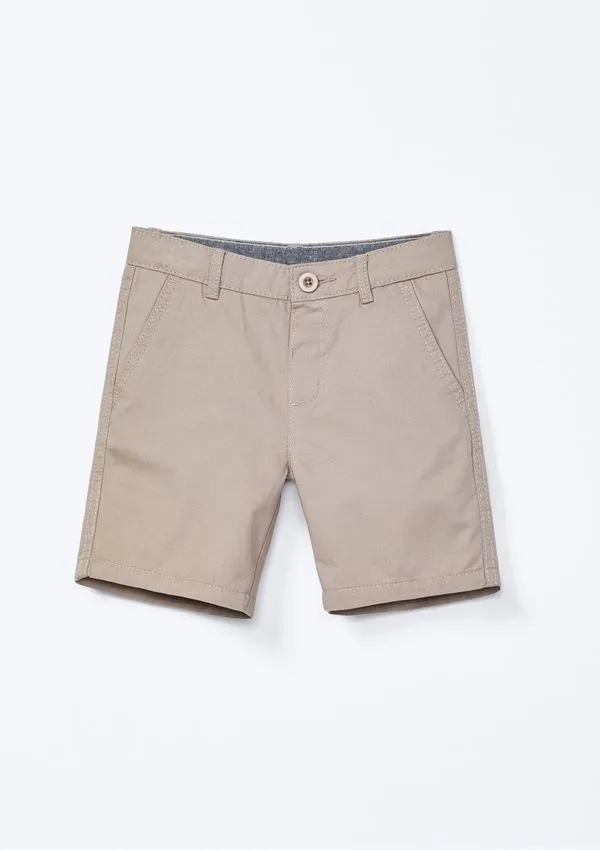 Bermuda Infantil Menino Toddler Chino Em Sarja - Bege 002