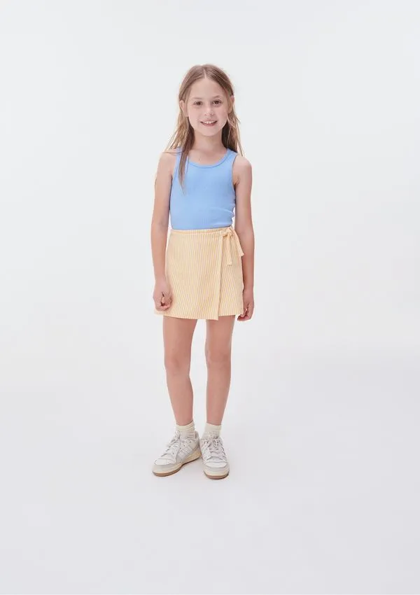Shorts Saia Transpassada Infantil Menina - Laranja 010