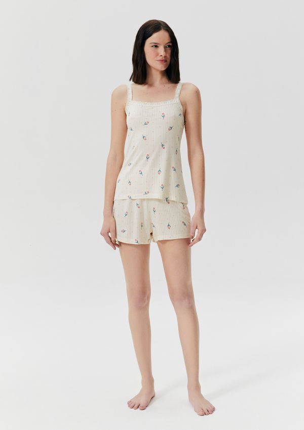 Pijama Curto Feminino Estampado - Rosa G