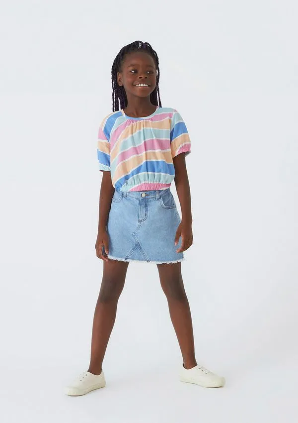 Blusa Infantil Menina Balonê Estampada - Rosa 008