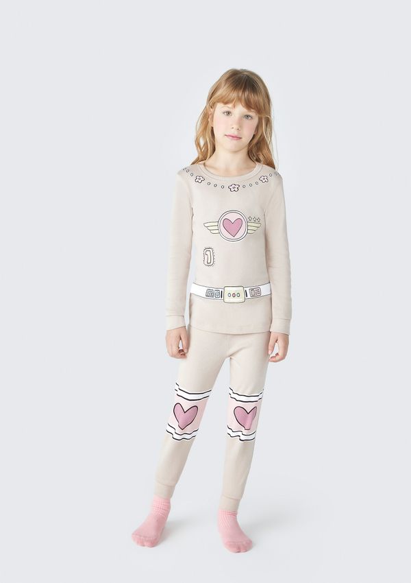 Pijama Longo Infantil Menina Em Ribana - Rosa 014