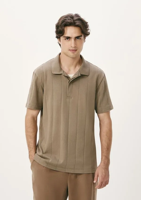 Camisa Polo Masculina Manga Curta Texturizada - Verde M