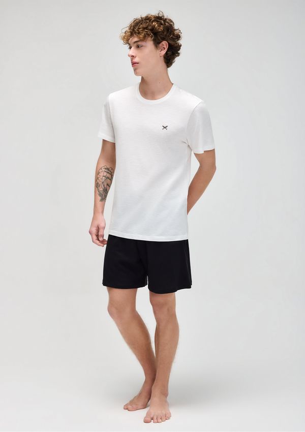 Pijama Curto Masculino Com Estampa Peixinho - Off white P