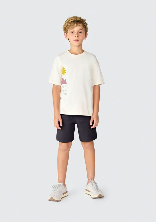 Bermuda Infantil Menino Em Moletom Cargo - Preto 012