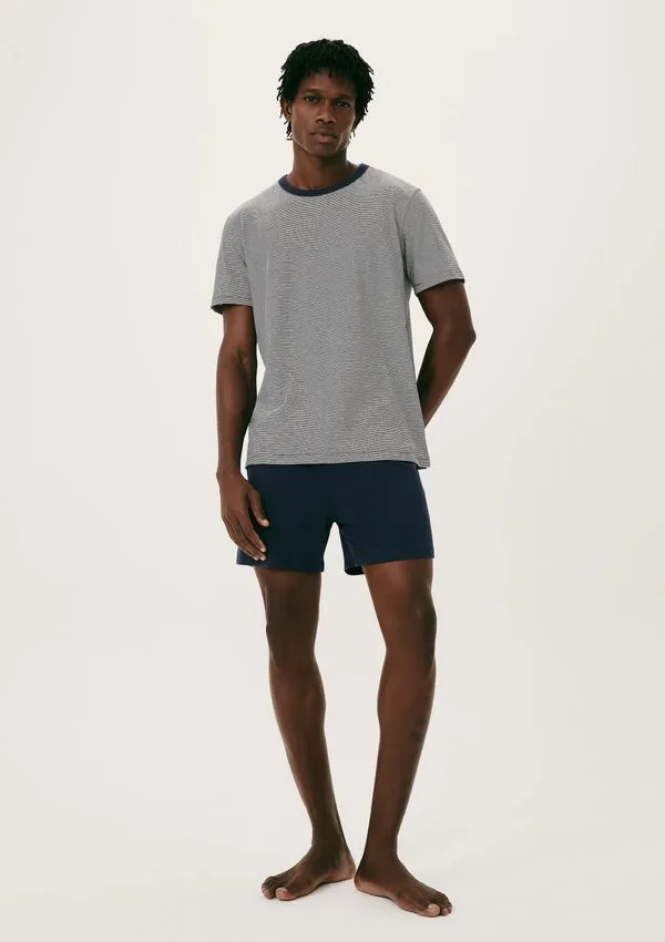 Pijama Curto Masculino Com Linho - Azul M