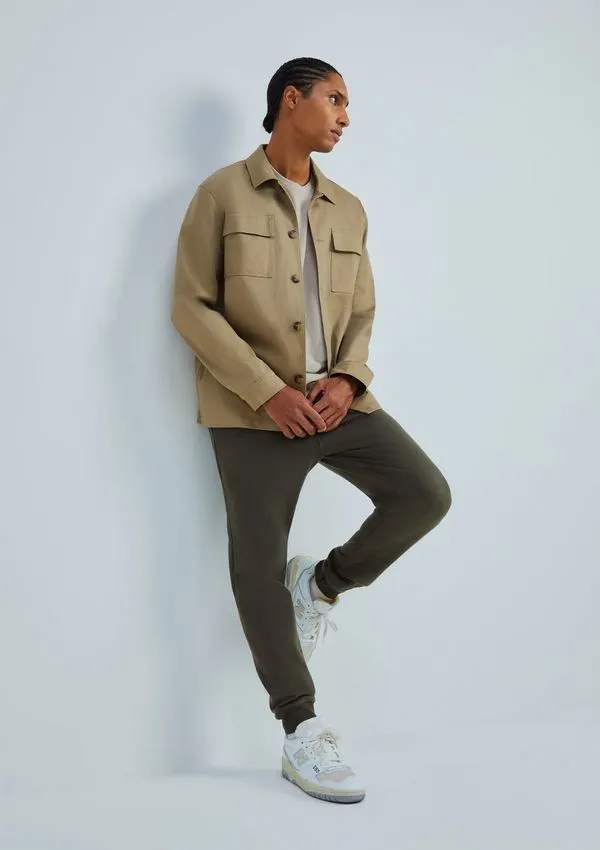 Calça Básica Masculina Jogger Em Moletom Peluciado - Verde XXG