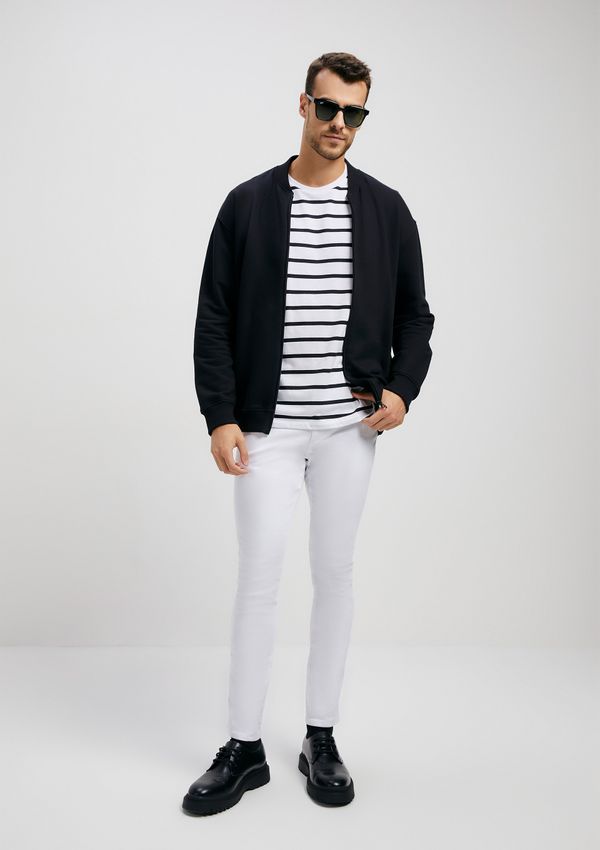 Jaqueta Básica Masculina Bomber Em Moletom Peluciado - Preto M