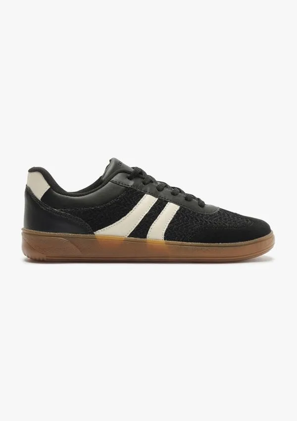 Tênis Feminino Casual Recortes - Preto 037
