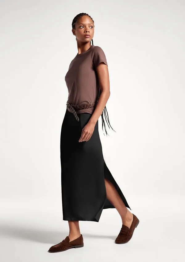 Saia Midi Peach Touch - Preto 036