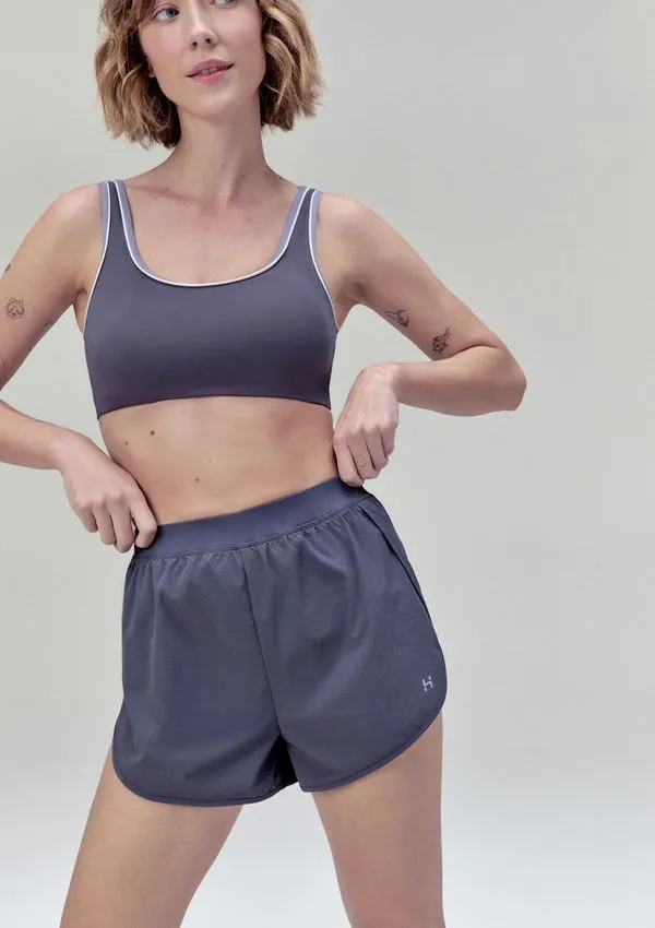 Shorts Esportivo Feminino Runner Texturizado - Roxo G