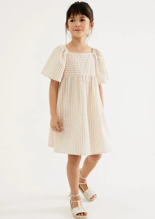 Vestido Infantil Menina Fio Tinto - Creme 008