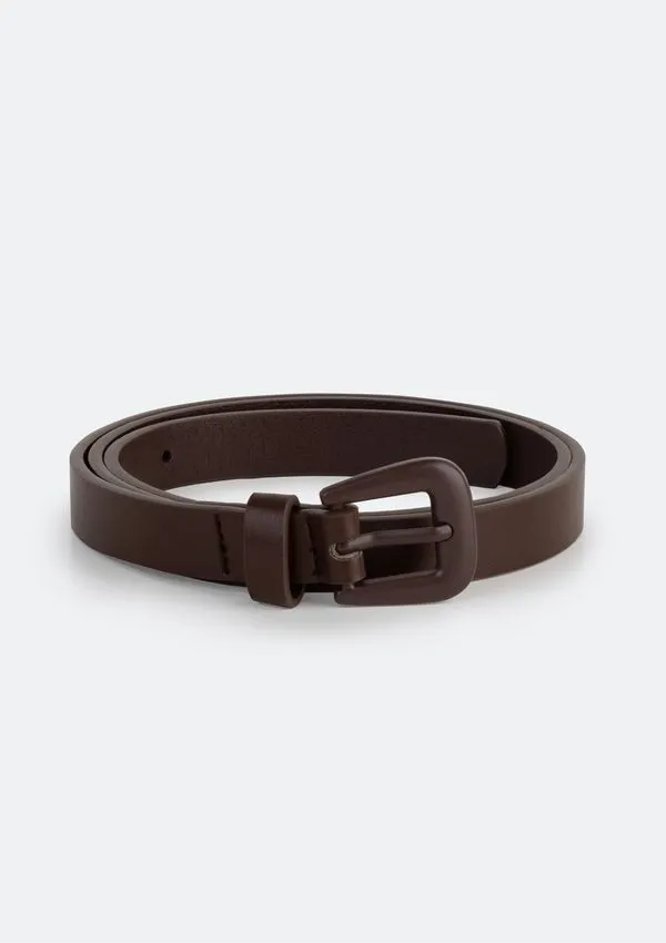 Cinto Feminino Fino Com Fivela De Metal - Marrom M