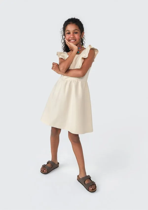 Vestido Infantil Com Babados - Amarelo 016