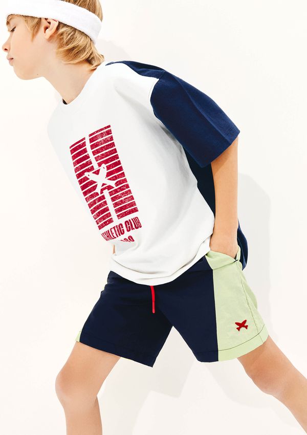 Bermuda Infantil Menino Regular Em Nylon - Azul 006