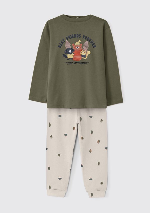 Conjunto Longo Infantil Menino Toddler Estampado - Verde 003