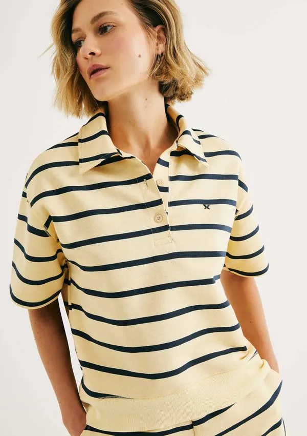Polo Feminina Em Moletinho Fio Tinto - Amarelo M