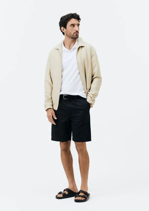 Bermuda Masculina Reta em Sarja - Preto 042