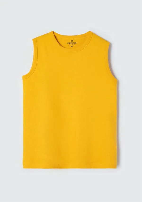 Regata Básica Infantil Menino Em Modelagem Regular - Amarelo 012
