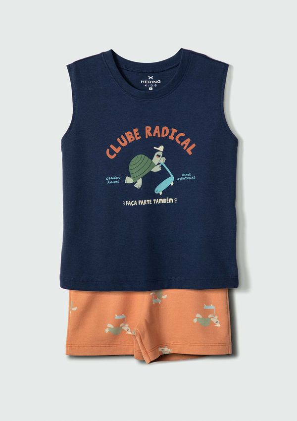 Conjunto Curto Infantil Menino Toddler - Azul 004