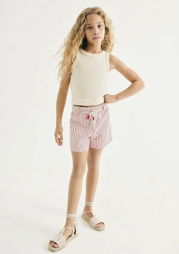 Conjunto Infantil Menina Em Fio Tinto - Creme 006