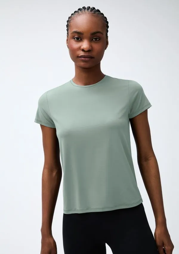 Camiseta Esportiva Básica Feminina Proteção UV - Verde XG