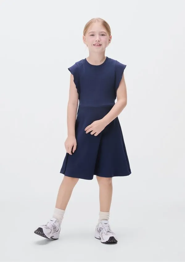 Vestido Curto Infantil Com Babados - Azul 008